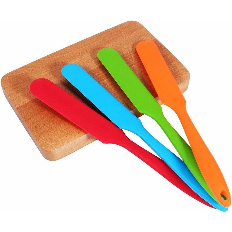 4pcs Silicone Spatula Heat Resistant Non Stick Jar Spatula Baking Assorted Color | Harfington