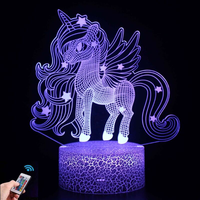 Mubarek Unicorn Night Light for Kids Lamp,16 Colors Kids Night Light Cute  Lamp, Silicone Rechargeble Baby Night Light, Kawaii Unicorn Kids Night