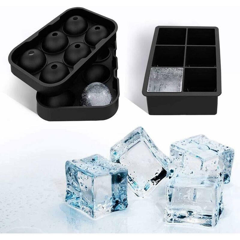 Large Sphere Ice Mold Tray - Whiskey Ice Sphere Maker - Makes 1.8 / 4.5cm  Ice Balls - Flexible