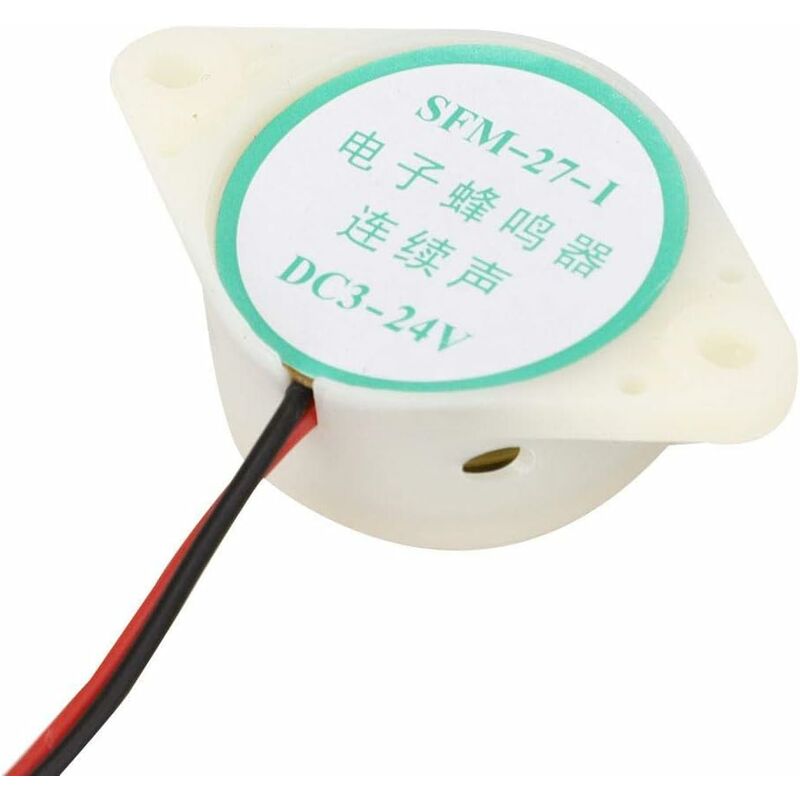 3-Pack DC 3V-24V Piezo Electric Buzzer Piezo Buzzer Alarm Active Buzzer  Loud Continuous Sound with 100mm Sound Cable