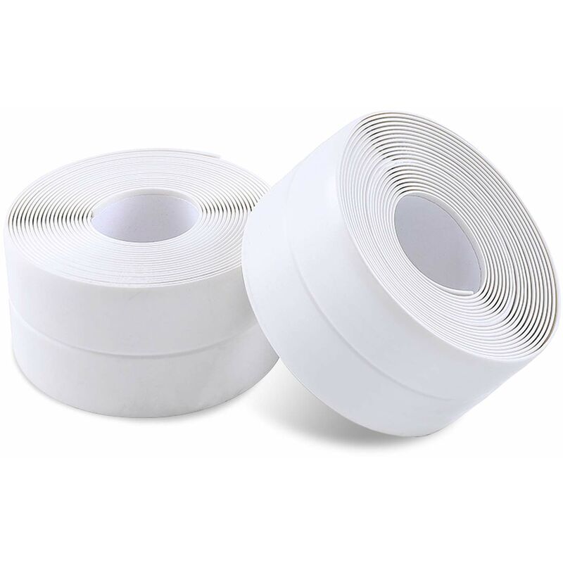 Caulk Strip Self Adhesive Tape PVC Sealing Strip Flexible Caulking Tape  Waterproo Trim Strips for Bathtub Kitchen Toilet and Wall Corner3.8cm (38  mm 1 Pack, White) (white-1pack) 