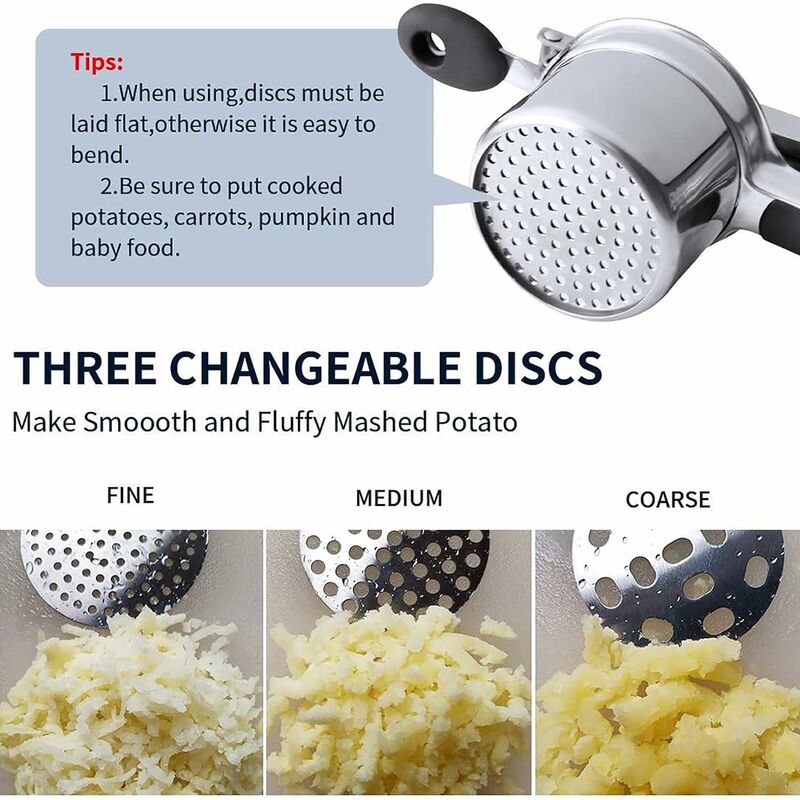 Potato Masher Ricer Stainless Steel Dual Press Food Puree Maker Presser  Manual Ricer for Potato Baby