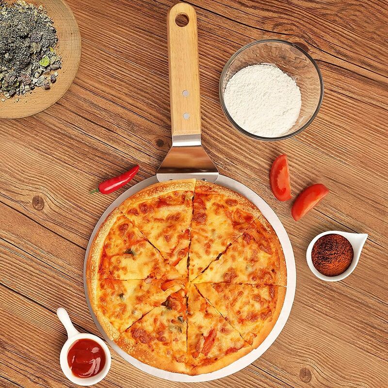 2pcs/Set Pizza Shovel & Scraper, Cutter Set, Suitable For Pizza Making,  Metal Pizza Paddle, Pizza Oven Accessories, Pastry, Dough, Pizza Tools