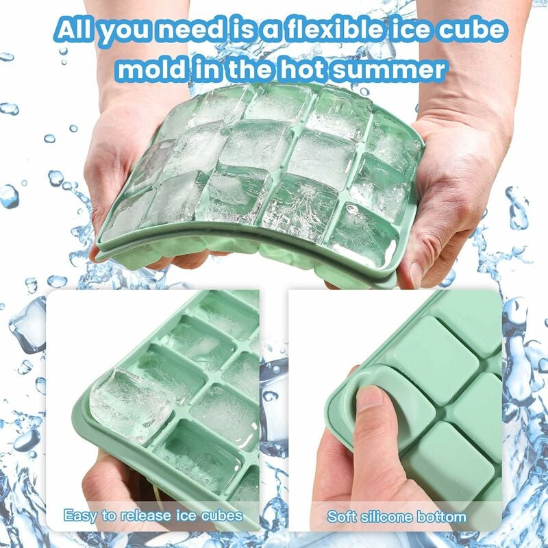 1 Push Out Ice Cube Tray Flexible Silicone Bottom Jello Chocolate Easy Pop Out !