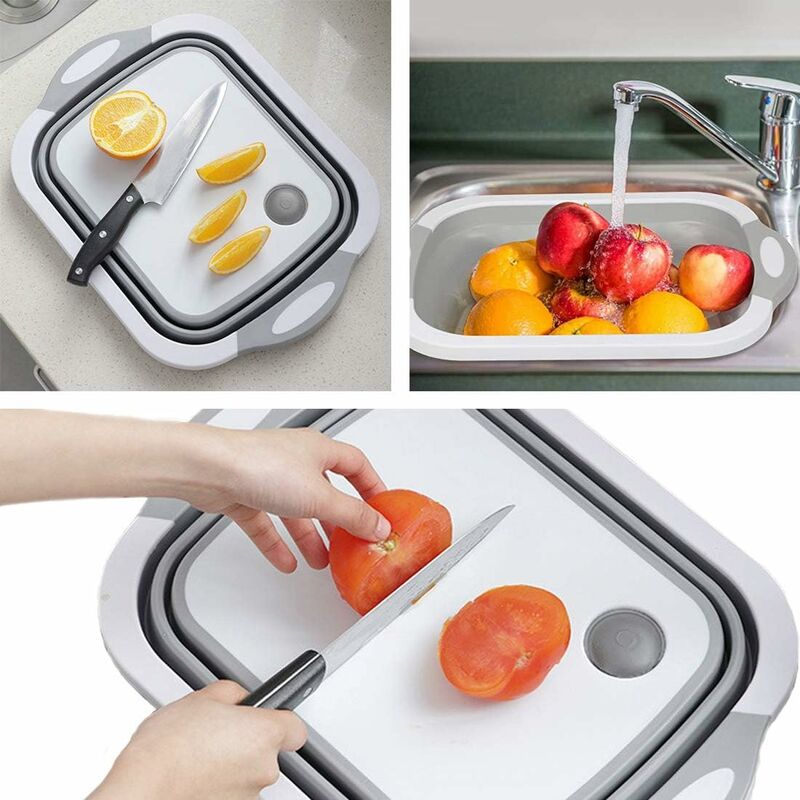 VonShef Plastic Cut & Drain Double-Sided Antimicrobial Cutting Board