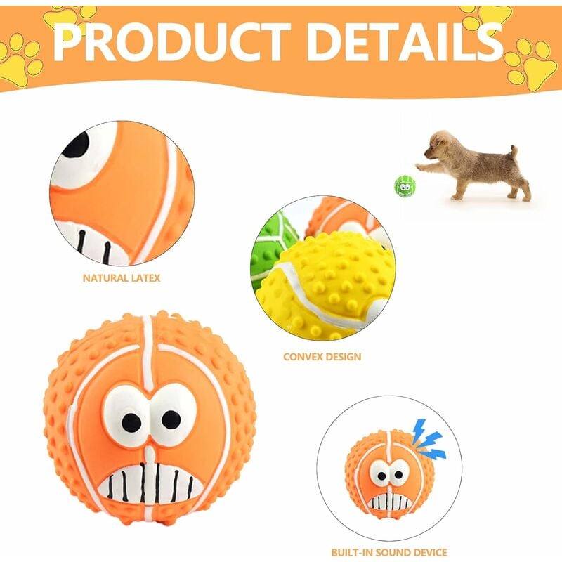 3Pcs Dog Toy Shaped Hard Rubber Chew Toy with Convex Design, Strong,  Interactive, for Large Small Dogs, Cleans Teeth and Massages Gums 