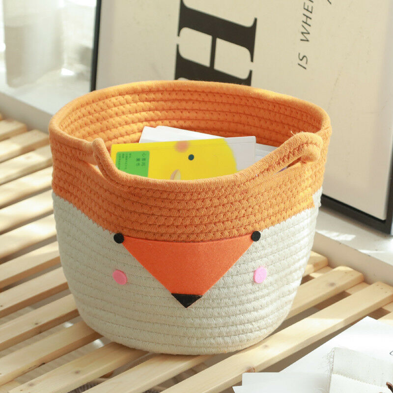 Homele Large Round Storage Basket, Cute Collapsible Laundry Basket  Organizers and Storage Bins Foldable Dirty Clothes Basket Waterproof  Nursery Hamper Canvas Toy Box Decorative Gift Baskets (Fox)
