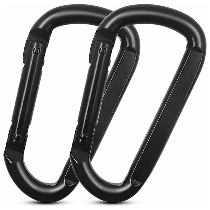 S Shape Carabiners, Metal Double Carabiner, S Shape Clip Carabiners, Black  Plastic Carabiner, Mini S Shape Carabiner Clips, Double Opening Carabiners