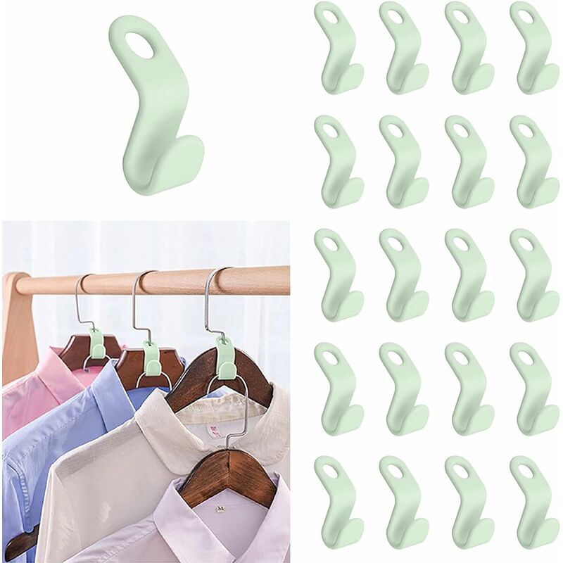 Clothes Hanger, 18 Pcs Space Saving Closet Organizers and Storage Shelves Hanger  Extender for Heavy Duty Cascading Connection Hook 