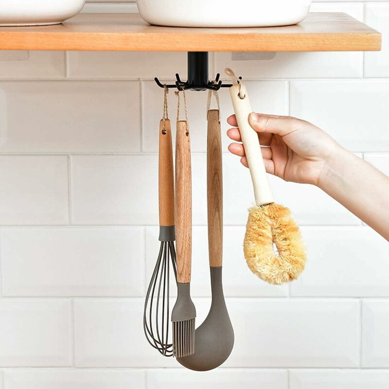 1pc Kitchen Hook, Multifunctional Kitchen Tool Storage Rack, Movable Pot  And Spoon Hook, Suitable For Kitchen And Bathroom Storage