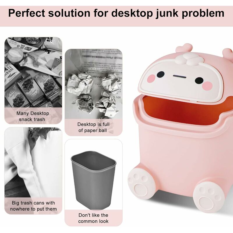 1pc Cute Creative Big Eyes Garbage Can, Waterproof Large Trash Bin