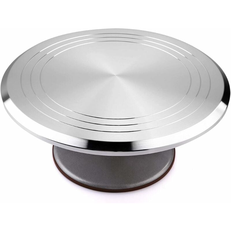 Stainless Steel Round Turntable Cake Decoration Stand, Height: 6