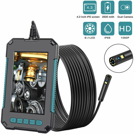 1080P Dual Lens Inspection Camera Endoscope, 5-inch 720P HD IPS