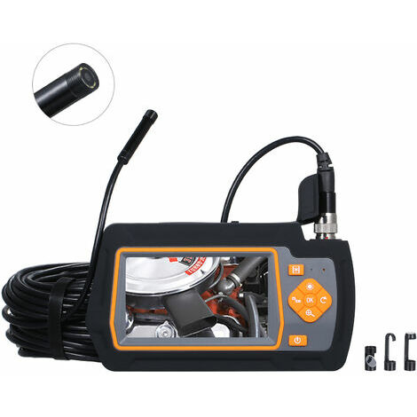 Industrial Endoscope Camera, 3.9mm Borescope Inspection Camera 4.3'' Screen  1080P HD Snake Camera with Light, Semi-Rigid Cable, 32G TF Card for Car