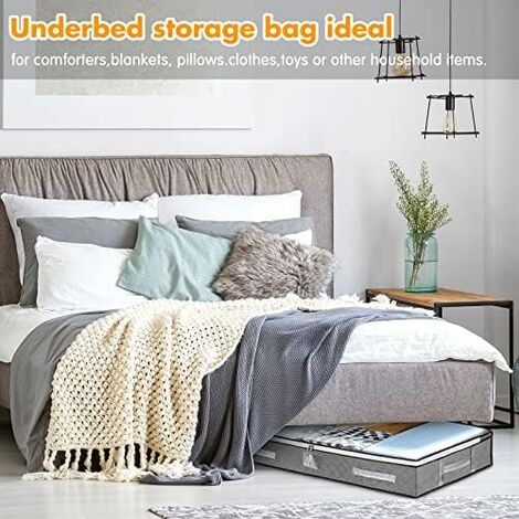 Storage Bags 100L [6 Pack] Large Blanket Clothes Organization and Storage  Containers for Bedding, Comforters, Foldable Organizer with Reinforced  Handle, Clear Window, Sturdy Zippers, Grey 