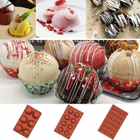 3D Ball Shape Sphere Silicone Molds Baking Mold for Mousse Cake 8-Cavity