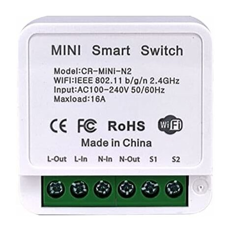 Zigbee WiFi Mini Smart Switch Relay Module 2 Way Dual-Mode Control 16A  Switch for Smart Home Automation, Compatible with Alexa Google Home