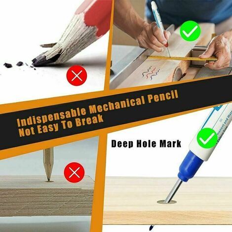 3pcs 3 Colors Long Head Deep Reach Markers Deep Hole Waterproof Pen Glass Tool Long Nib for Wood Construction Drafting, Size: 12.9 cm