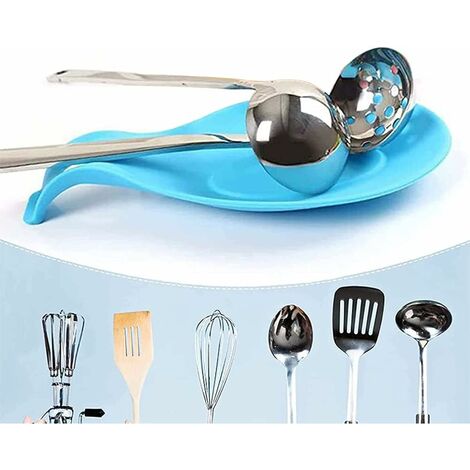 Spoon Rest (Pack of 5), BPA Free Silicone Spoon Rest (3 Large 2 Small) +  Hooks