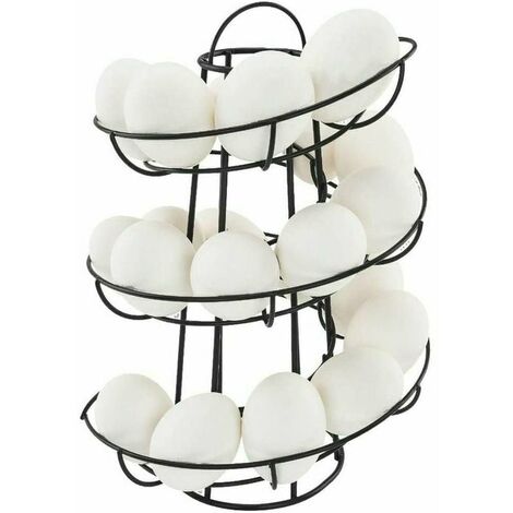 Metal Egg Container 2 Tier Eggs Holder Fruits Basket Vintage Kitchen  Countertop Organizer Stand Heavy-Duty Cast Iron Egg Skelter