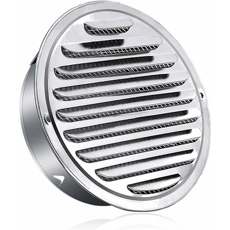 Grey Air Vent Grille with Adjustable Shutter Flat Wall Duct