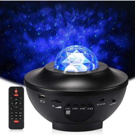 Starry Night Light Projector,3 in 1 Galaxy Light Projector LED Ocean Wave  Nebula Clouds with Remote Control, Bluetooth Speaker, Star Light for