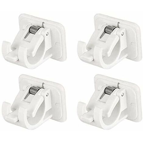 Adherion Adhesive Shower Curtain Rod Holder | Rod Retainer | No Drilling | Stick on | 3M Adhesive | White | Shower Curtain Rod Not Included 