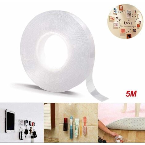 Nano Tape, Multifunctional Nano Non-slip Double Sided Tape Transparent  Traceless Double-Sided Gel Clear Tape Washable Reusable Adhesive Tape for  Home 