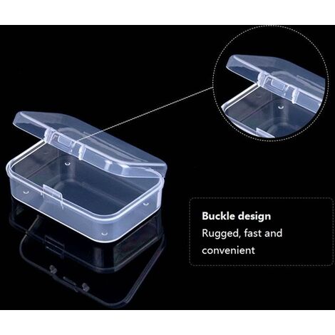 4Pcs Square Storage Boxes Small Clear Storage Containers with Cover for  Items Beads Watches Jewelries