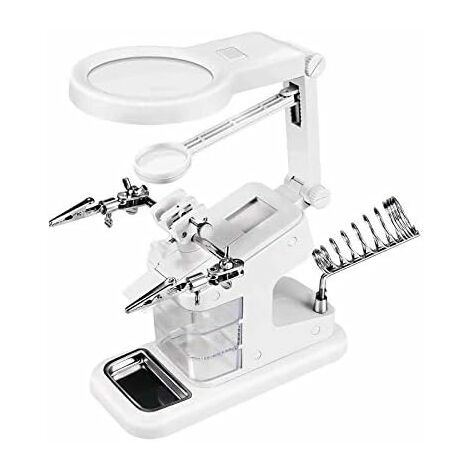 3 X/4.5X LED Lighted Hands Free Magnifying Glass With Light Stand-Portable  Illuminated Magnifier