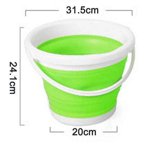 Collapsible Bucket with Handle, Portable Folding Buckets for Cleaning,  Space Saving Water Container for Gardening, Camping, Fishing, Outdoor  Survival, Round 