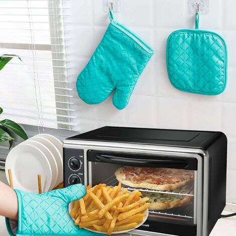 2pcs/set (1 Oven Mitt + 1 Pot Holder) Christmas Microwave Oven Mitts &  Potholders Set For Kitchen Baking, Heat Resistant