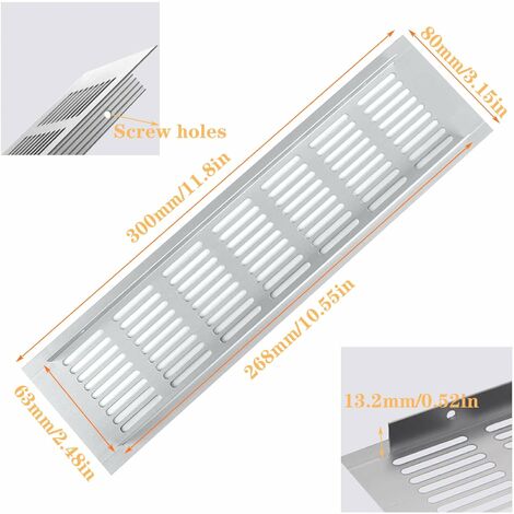 Grille de ventilation en aluminium (570 x 57 mm)