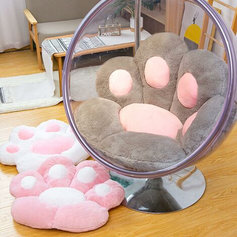 Chair Cushion With Seat Backrest, Cute And Warm Office Cushion, Cat Paw  Cushion, Soft Warm Chair Cushion, Cat Paw Cushion, Comfortable Warm Seat