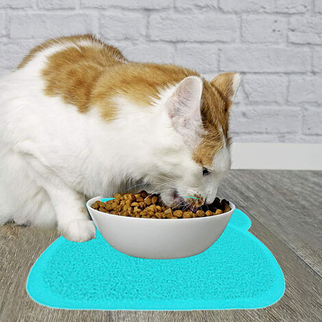 Silicone Waterproof Placemat Shaped Pet Feeding Mat, Silicone Raised Lip  Non Spill Dog Cat Bowl Mat