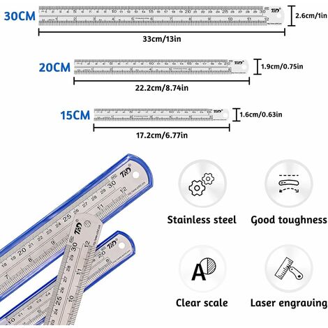 Stainless Steel Scribing Ruler, T Type, Marking Ruler, Precision