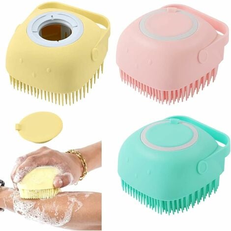 Silicone Body Scrubber Shower Exfoliating Scrub Sponge Bubble Bath Brush  Massager Bath Brush Skin Clean Shower Brushes Bathroom