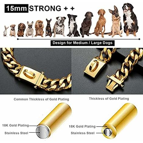 Heavy Duty Large Dogs Chain Necklace 15MM Extra Wide Strong Steel