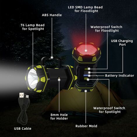 Led Camping Lantern, 1000 Lumen Camping Lights, Battery Powered 3 Modes  Emergency Light, Water Resistant Tent Light For Camping, Hiking, Fishing,  Powe