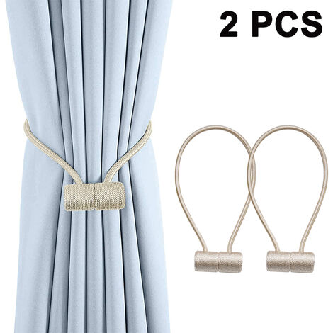 2pcs Magnetic Curtain Tie Backs Holdbacks Buckle Curtain Clips Rope Strap  Decor