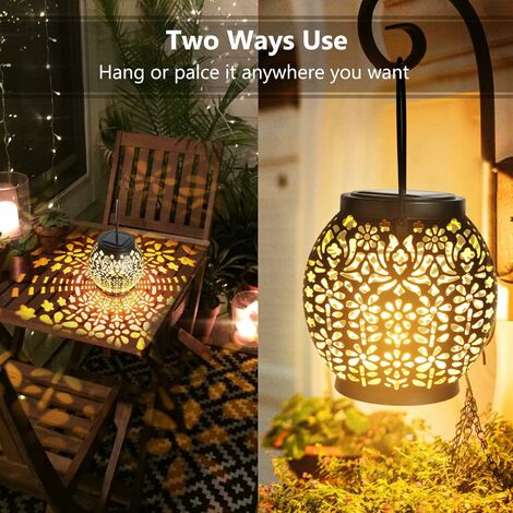 Solar Garden Lantern, Outdoor Solar Hanging Light IP65 Waterproof