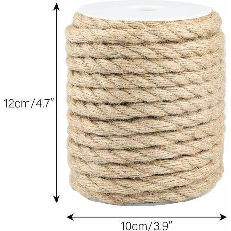 100% Natural Hemp Rope Twisted Strong Jute Rope 100 Feet 1/2 Inch 4Ply Hemp  Rope