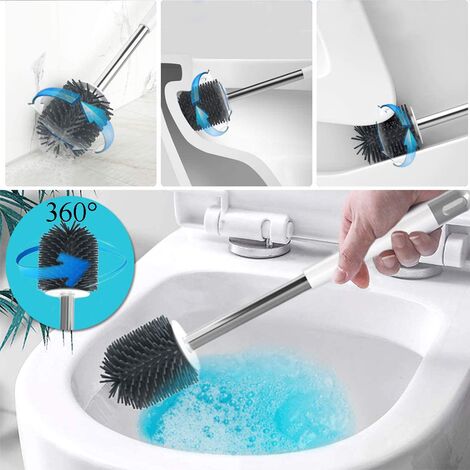 Bathroom Toilet Brush And Holder Set, Toilet Bowl Cleaner Brush With Holder  For Bathroom Storage And Organization, Carrying Solid Anti-rust Handle Des