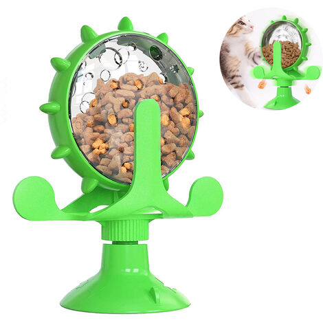 Windmill Cat Toy, 360 Rotating Windmill Food Leak Toy With Powerful Suction  Cup, Used For Interactive Toys For Cats And Kittens Indoors