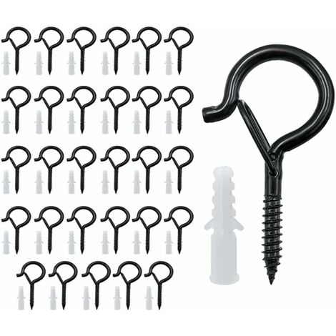 Vinyl Coated Screw-in Ceiling Hooks Cup Hooks 2.9 Inches Screw Hooks 30  Pack (White)
