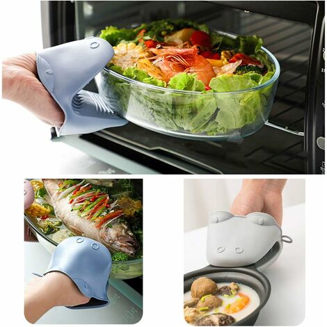 1Pcs Mini Dishes Oven Heat Insulated Finger Protector Glove Silicone Oven  Mitts Pot Holder For Kitchen