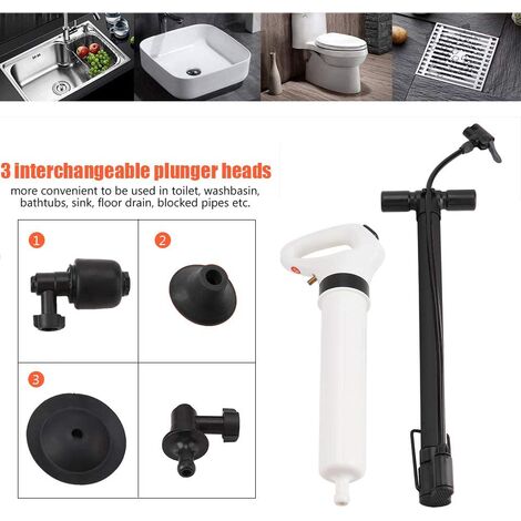 High Pressure Drain Plunger Dredge Clog Remover Air Drain Blaster Bathroom  Bathtub Floor Drain Clogged Pipe Unclogger Drain Tool