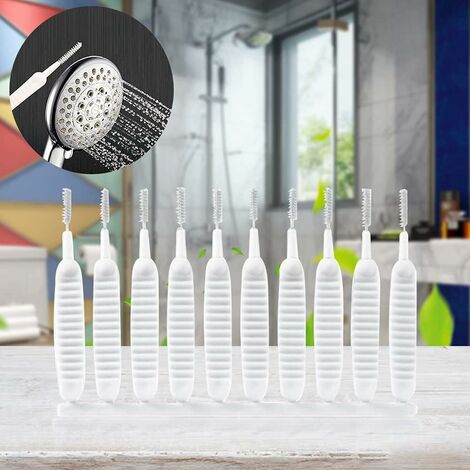 10pcs Shower Head Cleaning Brushes, Mini Orifice Brush, Multi-purpose,  Anti-clog, Small Phone Cleaning Brush, Earphone White