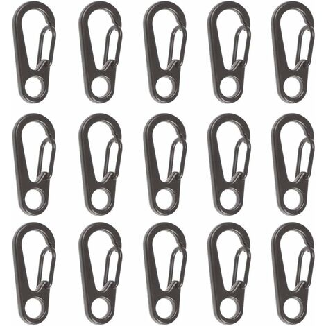 S Carabiner Clip, 15Pcs Small Alloy Keychain Clip Snap Hook Zipper