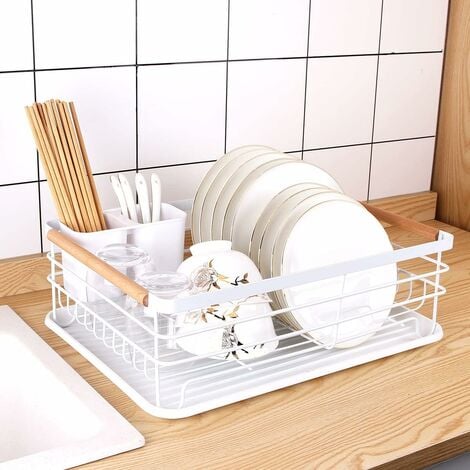 1pc Dish Drying Rack, Expandable Dish Racks For Kitchen Counter,  Multifunctional Extra Large Dish Strainers With Cutlery & Cup Holders,  Extendable Ant